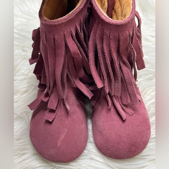 Fringe Boots Monkey feet dusty rose/pink size 2/3 yrs - Picture 7 of 14